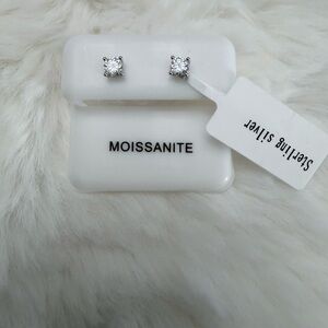 Sterling Silver Moissanite Stud Earrings
